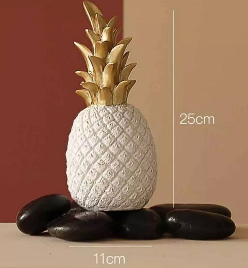 ADORNO DE PIÑA BLANCA 25 CM