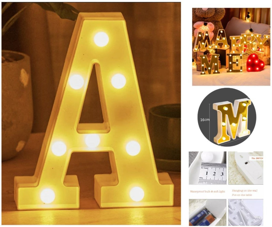 LETRAS CON LUZ LED BLANCA LUZ BLANCA ABECEDARIO A-Z