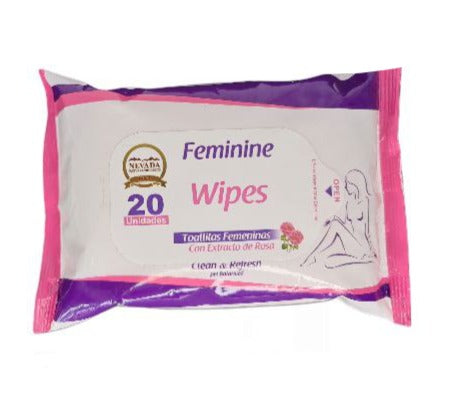 TOALLITAS HUMEDAS FEMENINAS CON EXTRACTO DE ALOE VERA Y ESENCIA DE ROSA 20UND NEVADA