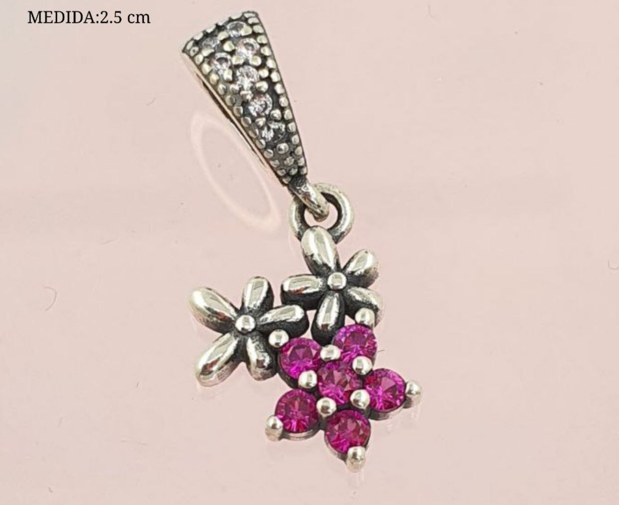 PCHARM2743#2  COLGANTE DE FLORES Y CIRCONES FUCSIA