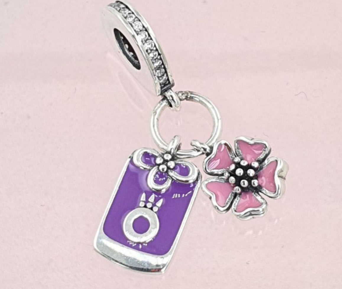 PCHARM2771  COLGANTE DOBLE DE FLOR