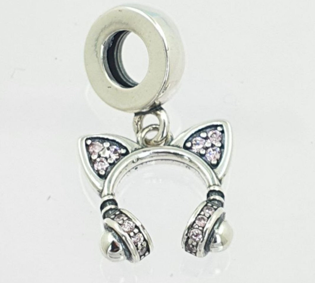 PCHARM2825 COLGANTE DE AURICULARES CON OREJAS DE GATITO ANIMAL