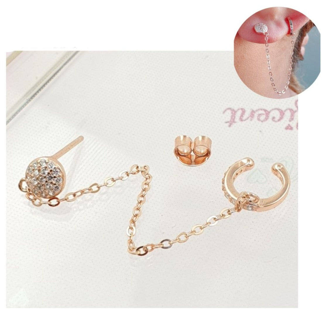 PIERCING DE PLATA 9.25 TREPADOR CON EARCUFF