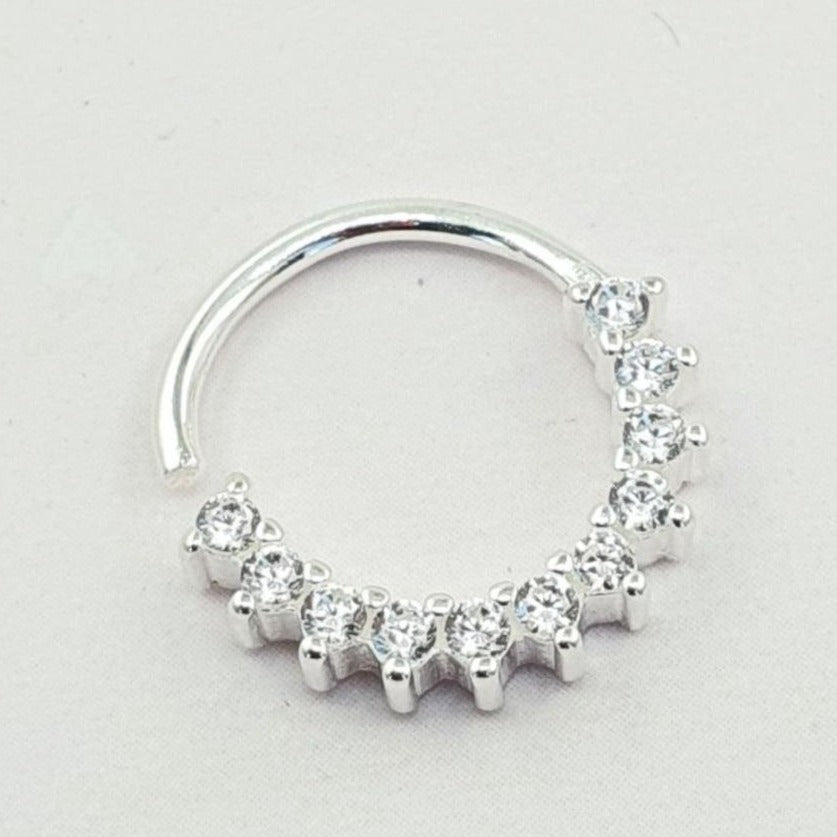 PIERCING DE PLATA 9.25 CIRCULAR CON PIEDRAS AL CONTORNO