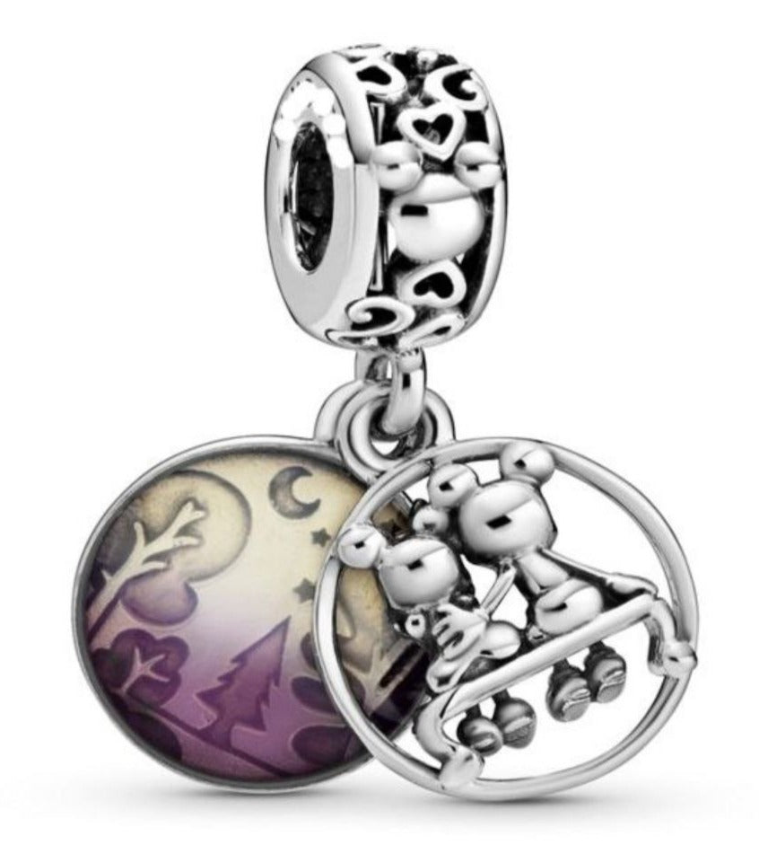 PCHARM2866 COLGANTE DOBLE DE MICKEY MOUSE ATARDECER