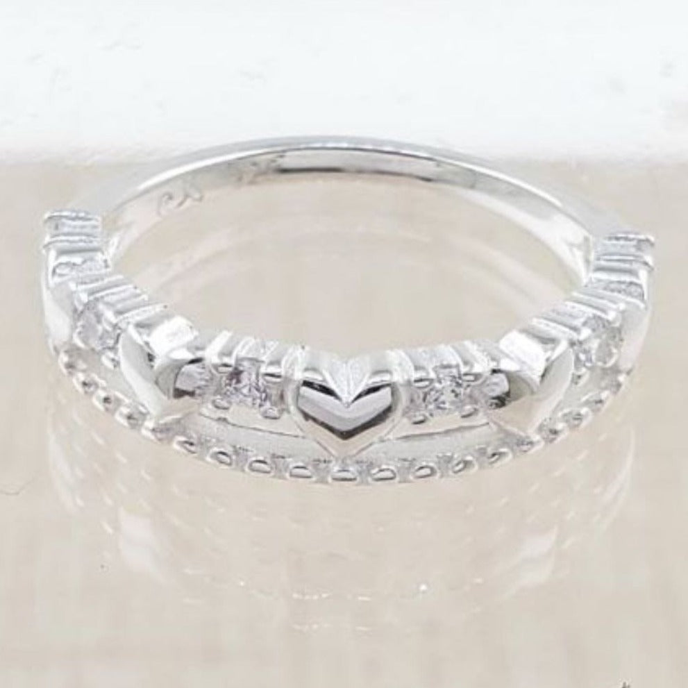 PANI1870 ANILLO DE CORAZONES, PLATA 925