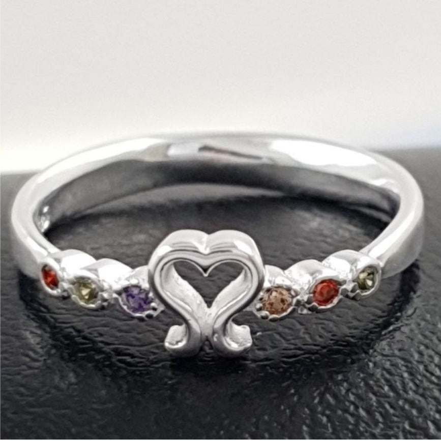 PANI1790 ANILLO CORAZON CON CIRCONES PLATA 925