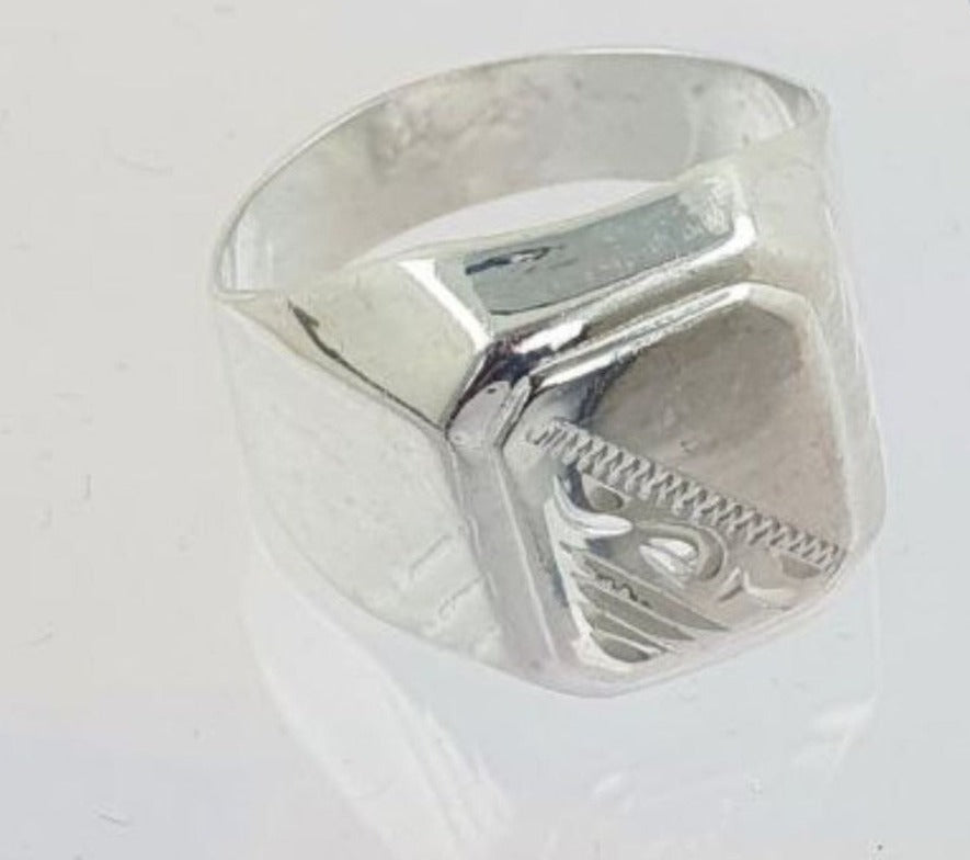 PANI1778 ANILLO CABALLERO DE SELLO LISO, PLATA 925