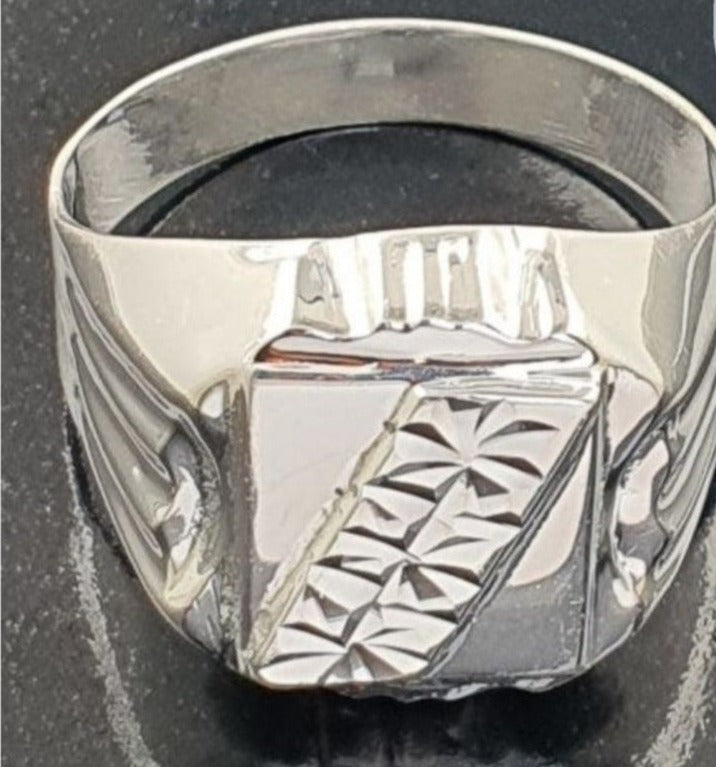 PANI1767 ANILLO CABALLERO DE SELLO LISO, PLATA 925