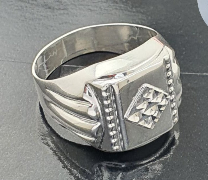 PANI1766 ANILLO CABALLERO DE SELLO LISO, PLATA 925