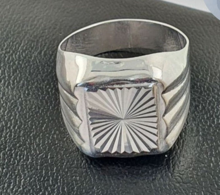 PANI1765 ANILLO CABALLERO DE SELLO LISO, PLATA 925